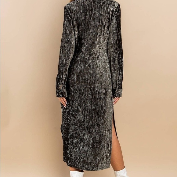 NWT Ces Femme Velvet Green Open Front Duster (Cardigan) - Picture 6 of 6